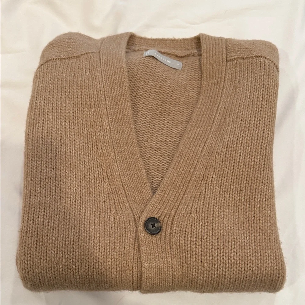 Everlane Tan Button-Up Cardigan